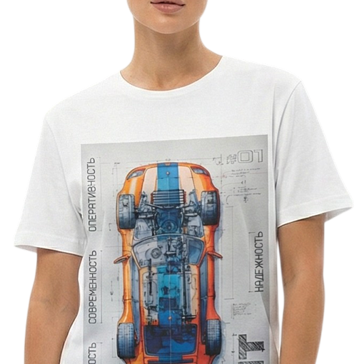 Футболка оверсайз белая FIT auto №1