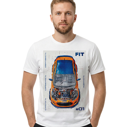 Футболка оверсайз белая FIT auto №3