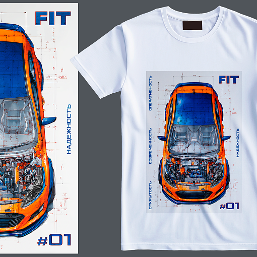 Футболка оверсайз белая FIT auto №3
