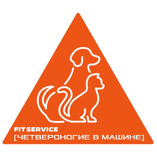 Наклейка треугольник "Четвероногие в машине"